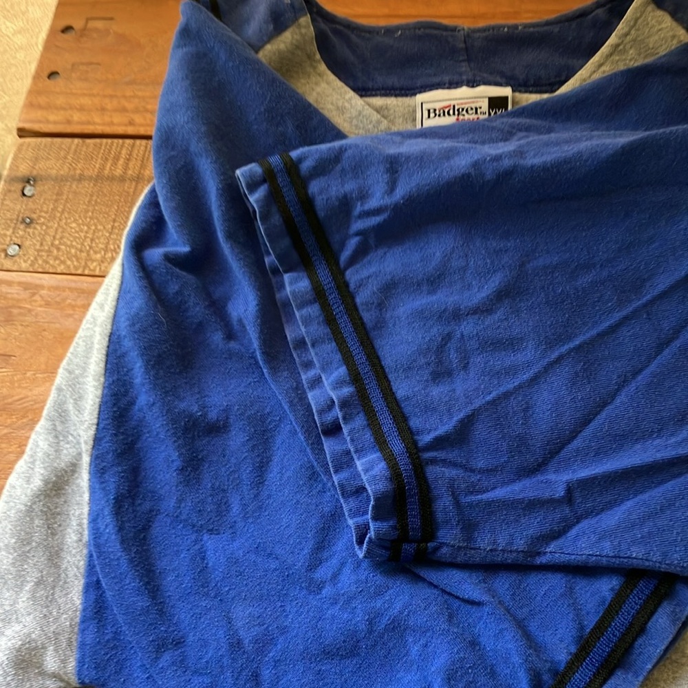Heavy Cotton Baseball Jersey Button Down XXL Badger Sport Royal Blue 12 Elgin - Picture 5 of 10